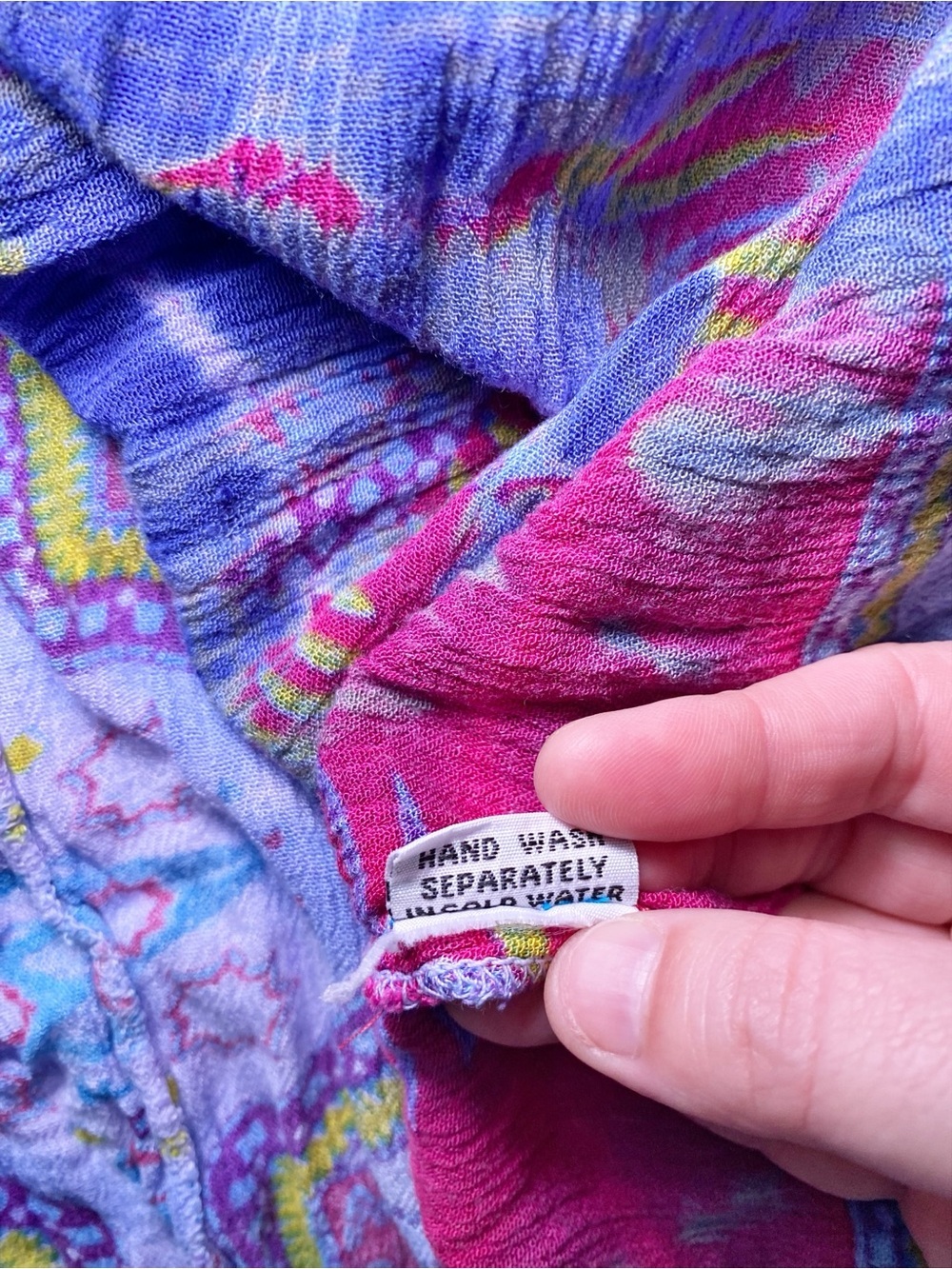Greater Good | Pink & Purple Boho Print Crinkle Tunic Top - Picture 9 of 14